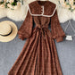 Uniquely designed floral stitching dress with removable neckline  904