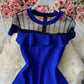 Cute A line see through dress short dress  887