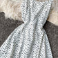 Cute A line polka dot dress summer dress  1105