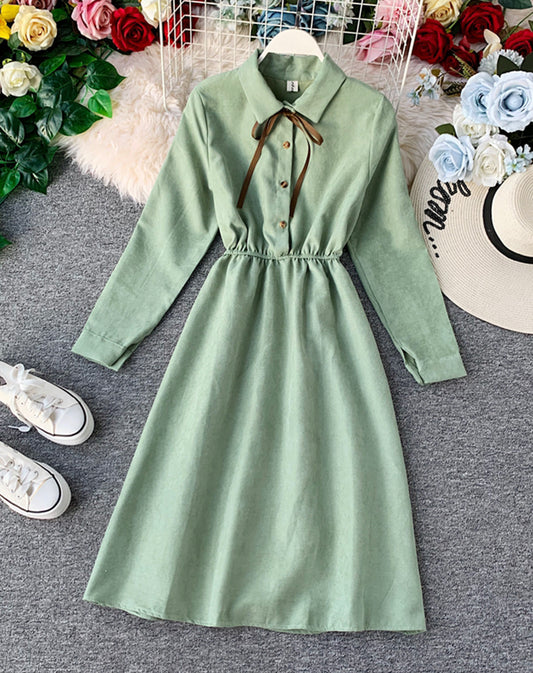 Cute A line long sleeve dress autumn clothing  1069