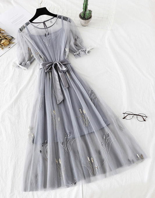 Robe trapèze en tulle avec paillettes pour fille, robe d'été tendance 1150