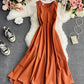 Simple A line round neck dress fashion dress  841