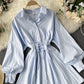 A line lace-up halter shirt dress fashion dress  730