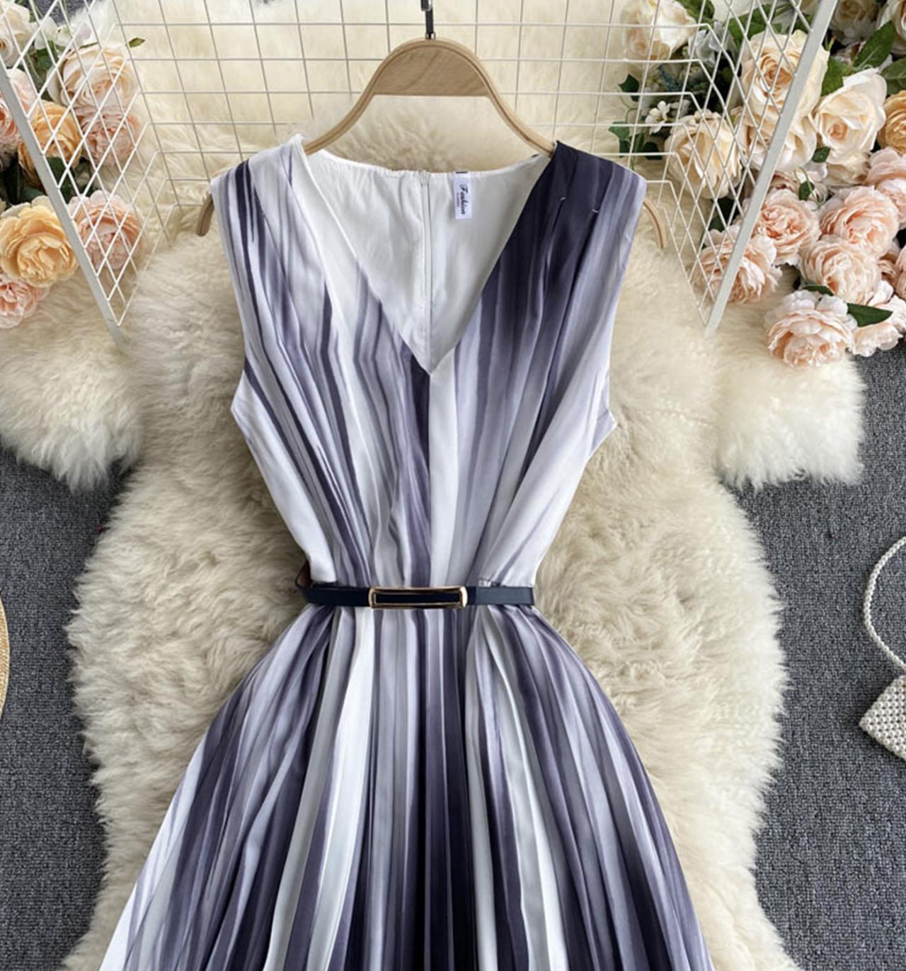 Stylish v neck A line dress fashion dress  704