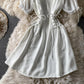 Simple A line round neck short dress fashion dress  708