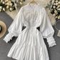 Cute A line long sleeve dress fashion dress  736