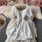 Simple A line round neck short dress fashion dress  708