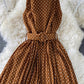 Elegant A line polka dot dress off shoulder dress  713