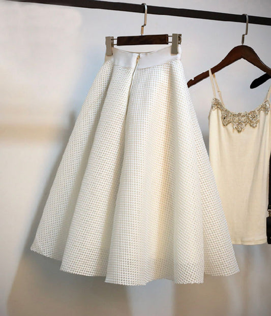 Stylish A line skirt white/black skirt  3505