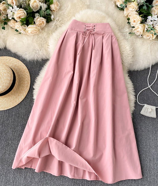 Pink A line skirt cute skirt  3459