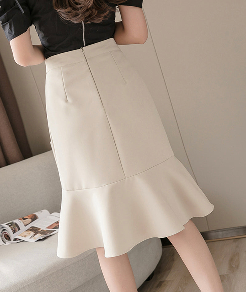 Cute A line chiffon irregular skirt wrap hip skirt  3488