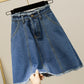 Jolie jupe en jean coupe A 3516