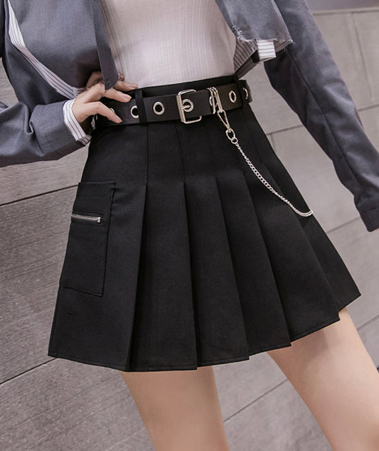 Stylish A line short skirt pleated skirt  3469