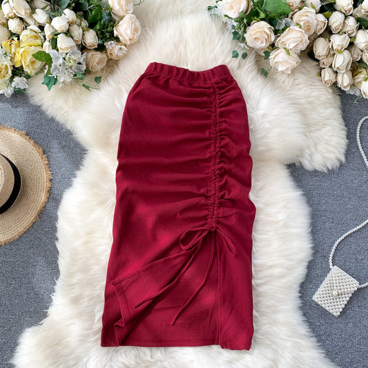 Simple drawstring skirt  3447