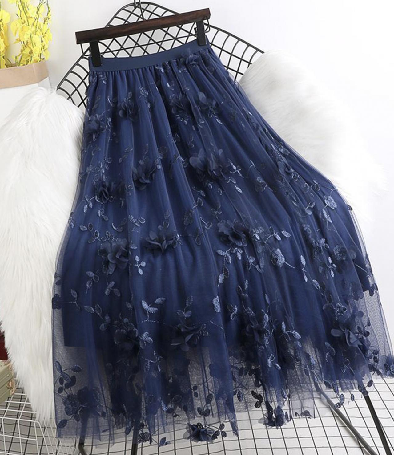 Cute A line tulle short skirt  3455