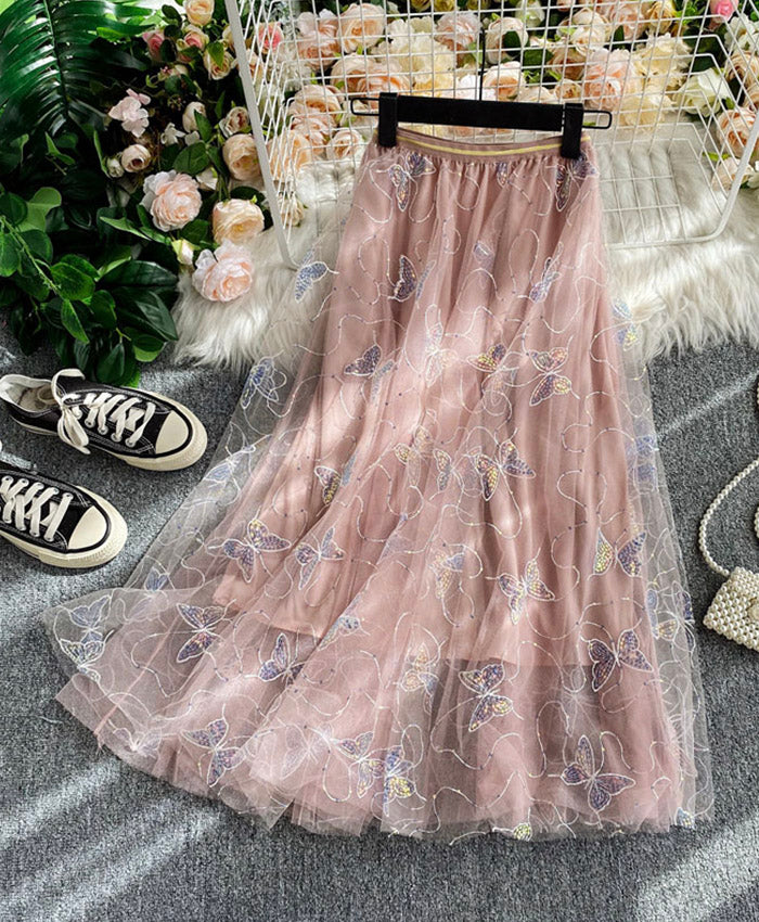 Shiny tulle sequins skirt girl skirt  3492