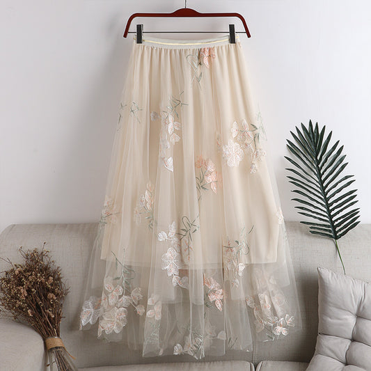 Cute A line tulle lace A line skirt  3450