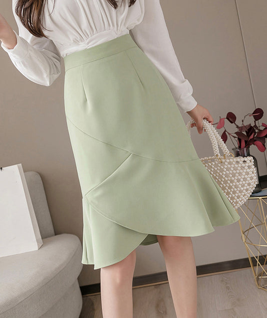 Cute A line chiffon irregular skirt wrap hip skirt  3488