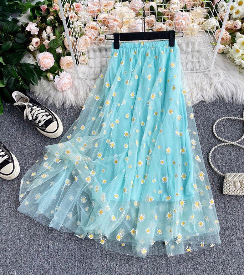 Cute A line tulle little daisy skirt  3503