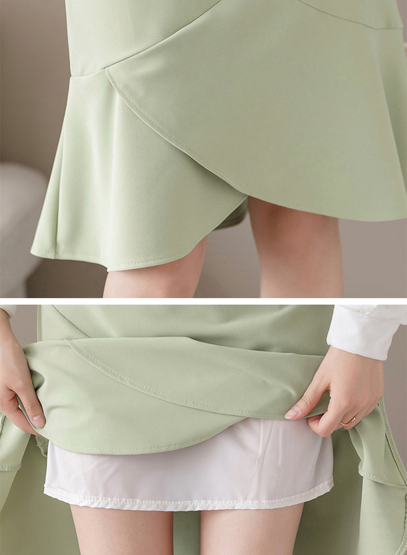 Cute A line chiffon irregular skirt wrap hip skirt  3488