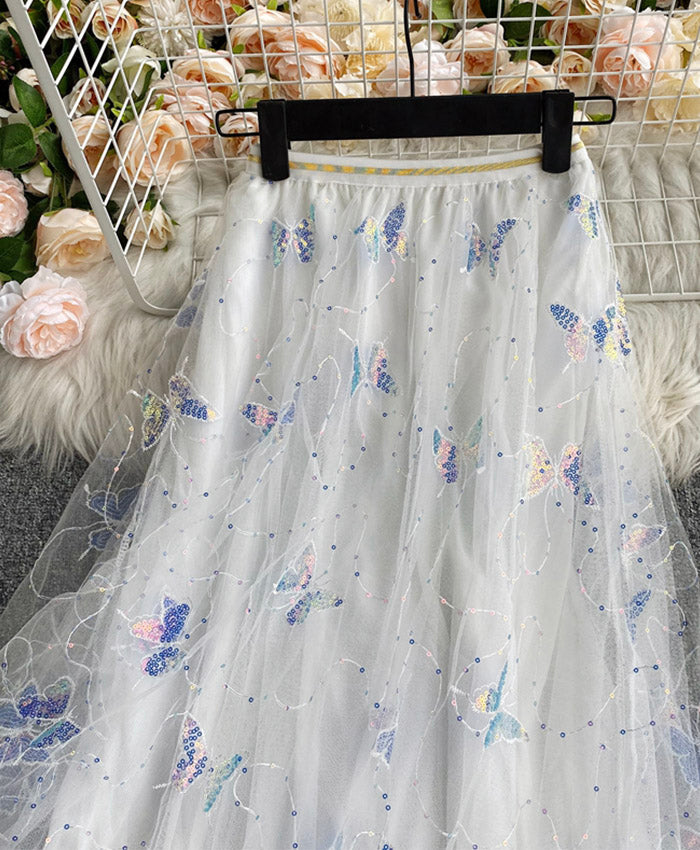 Shiny tulle sequins skirt girl skirt  3492