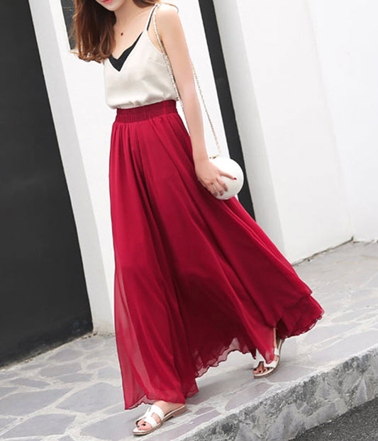 Stylish A line chiffon skirt women's skirt  3510