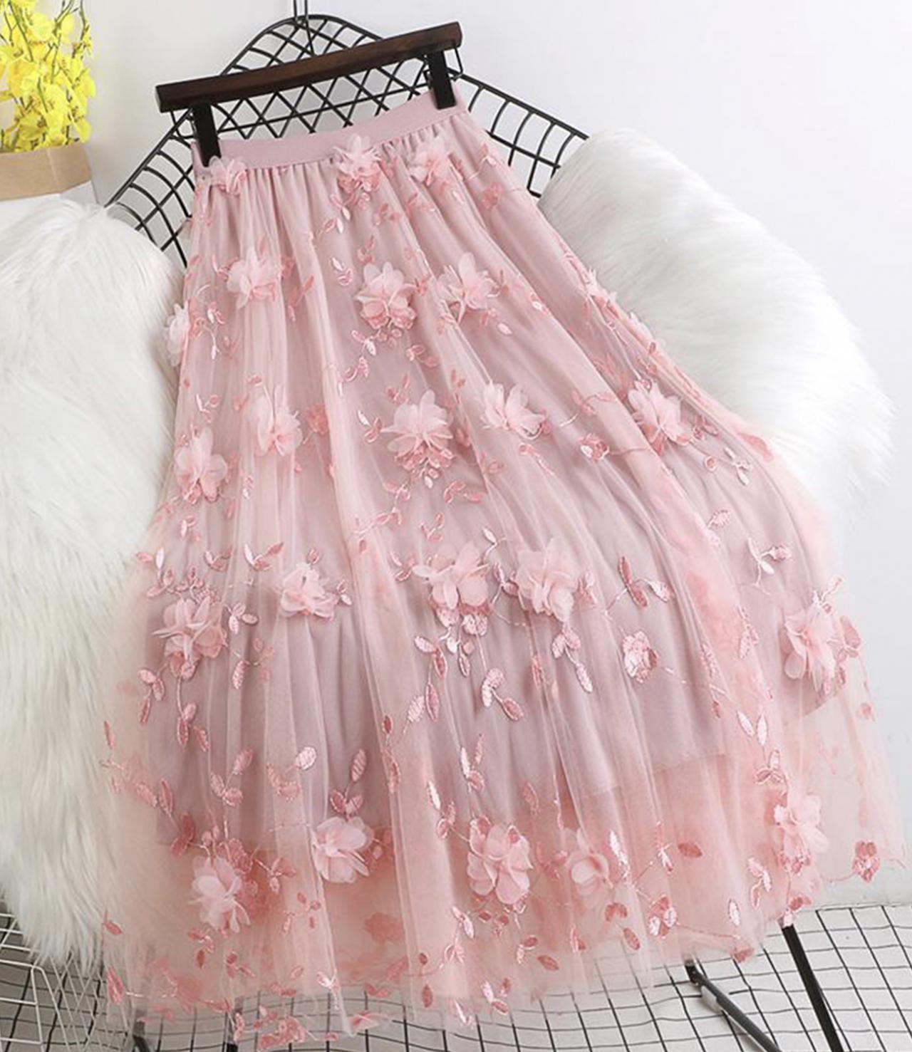 Cute A line tulle short skirt  3455