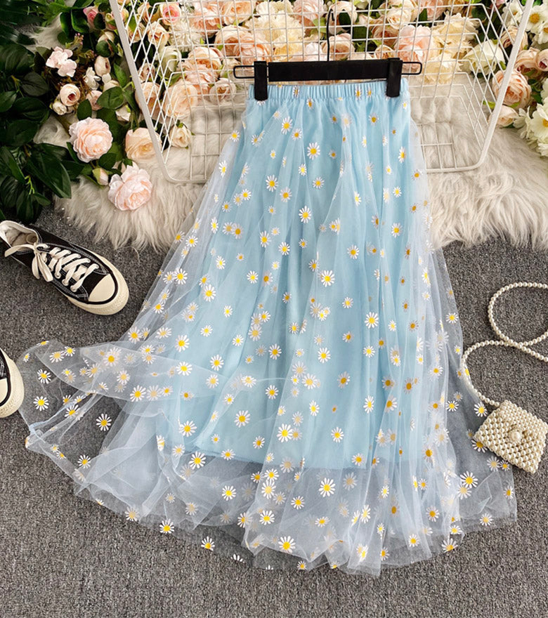 Cute A line tulle little daisy skirt  3503