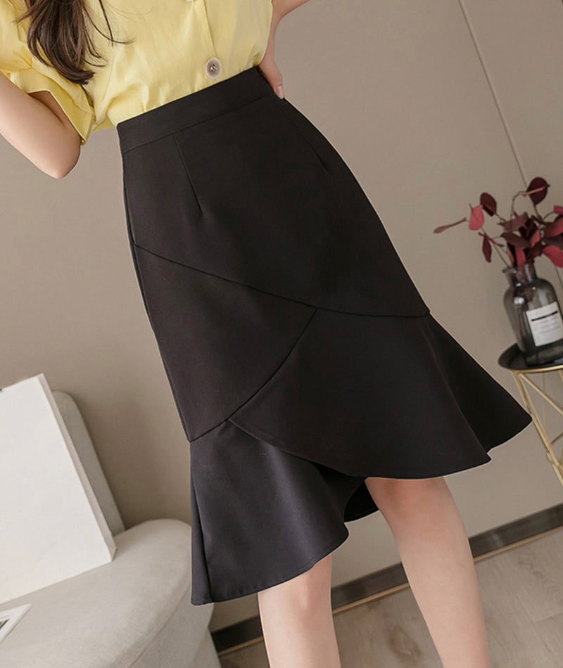 Cute A line chiffon irregular skirt wrap hip skirt  3488