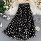 Jolie jupe trapèze en tulle à petites marguerites 3503