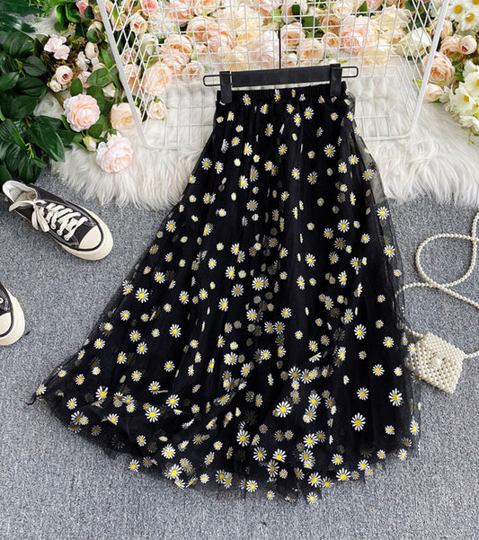 Cute A line tulle little daisy skirt  3503