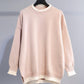 Einfacher Langarm-Pullover mit Rundhalsausschnitt 031