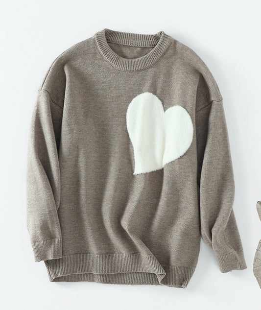 Sweater long sleeve heart sweater  097