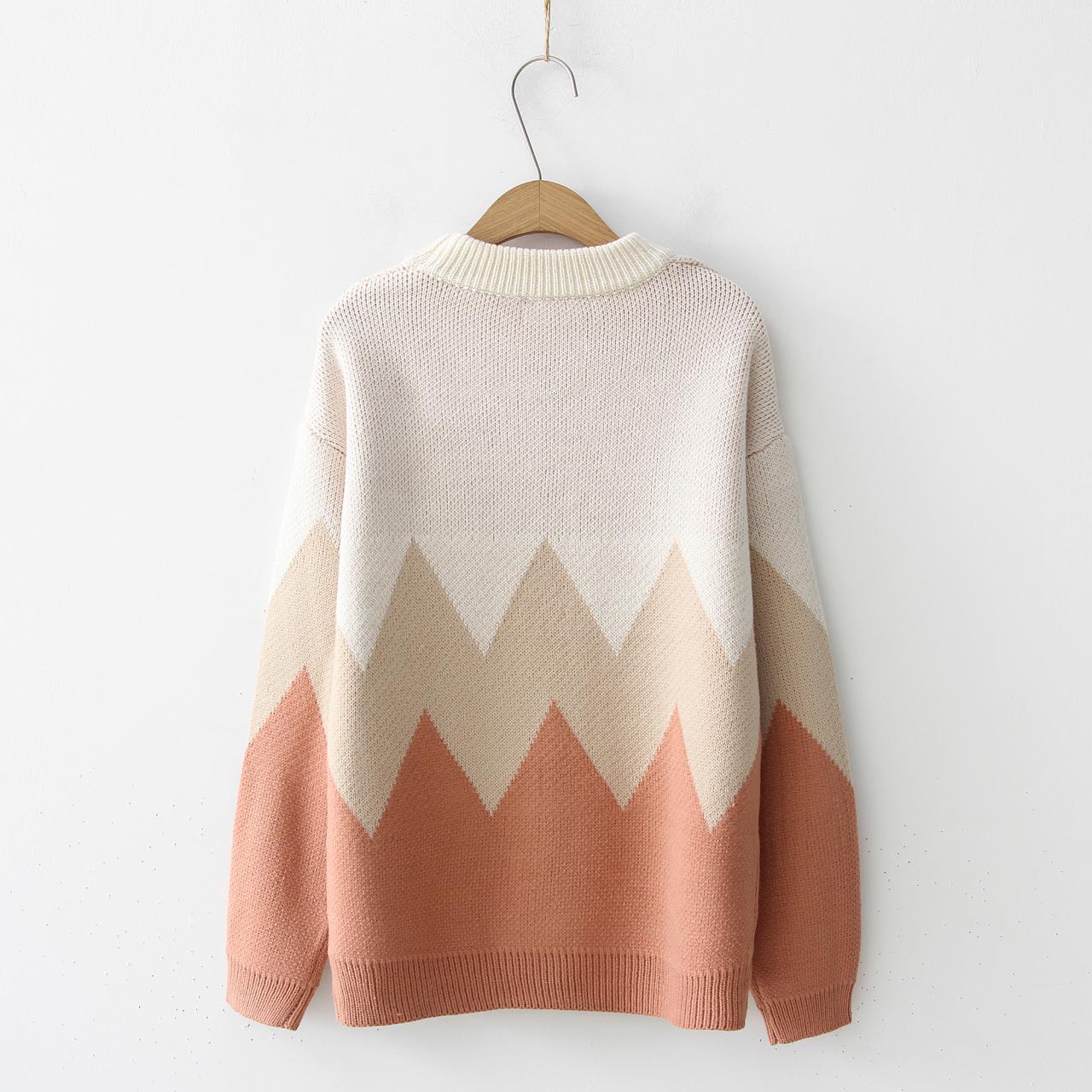 Cute round neck long sleeve sweater  037