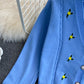 Süßer Cardigan mit langen Ärmeln und kurzem Pullover 002