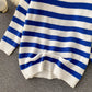 Süßer gestreifter Langarmpullover 004
