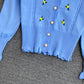Süßer Cardigan mit langen Ärmeln und kurzem Pullover 002