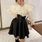 Chemise courte mignonne coupe A noire 3440