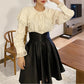 Chemise courte mignonne coupe A noire 3440