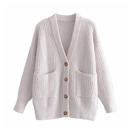Manteau cardigan ample mi-long en tricot 7288