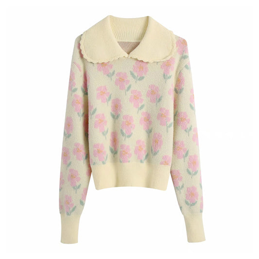 Pull col rond imprimé à revers pour bébé 7167