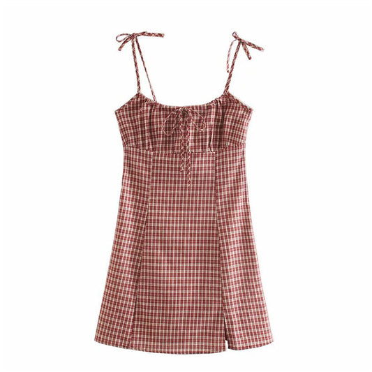 Split thin bandage suspender stitched dress sub skirt  7078