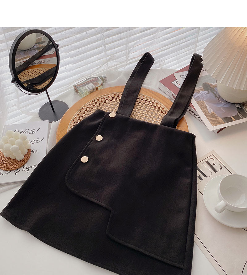Jupe trapèze taille haute en laine au tempérament rétro tendance 5499