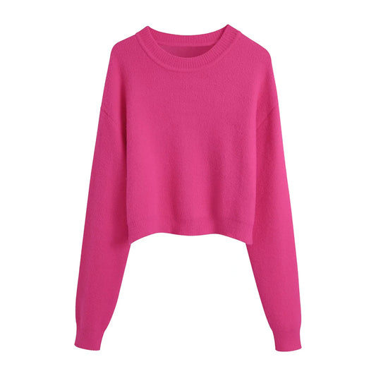 Pull ample à tube droit polyvalent, doux au toucher 7381
