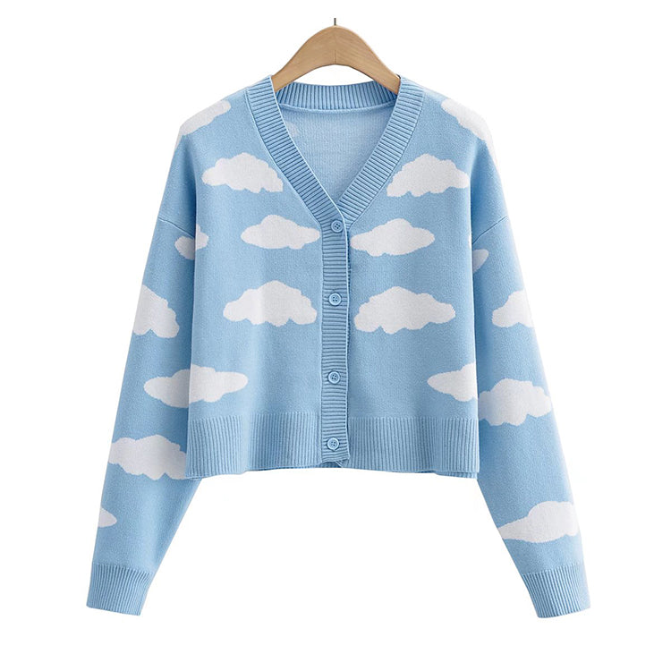 Minority Design Sense Wolke Strickjacke einreihiger Pullover Mantel 7425