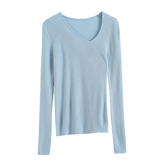 Encolure design irrégulière en maille fine 7306