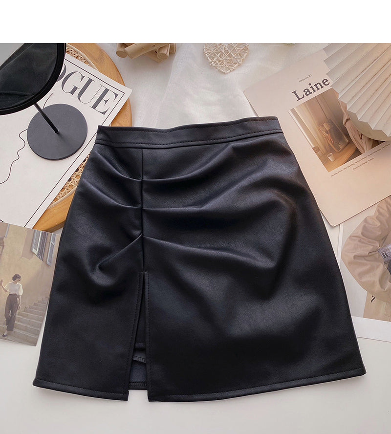 New Korean retro style slim pleated Hip Wrap Skirt  5574