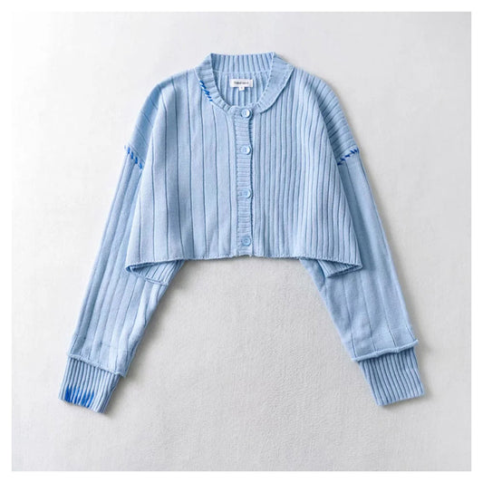 Nouveau pull japonais doux à simple boutonnage 7233
