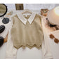 Long sleeve stitching design sense sweater gentle blouse  6499