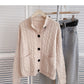 Twist round neck sweater design temperament single breasted top  6160